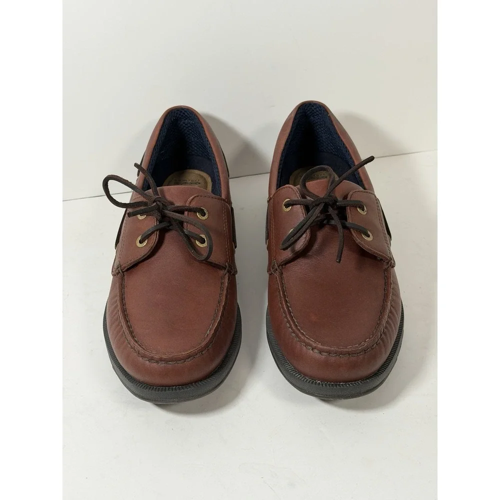 Rockport, Men's Zealand Brown Leather Boat‎ Shoes, Size 11.5